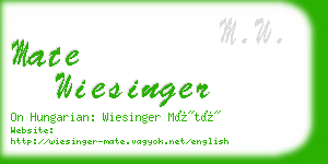 mate wiesinger business card